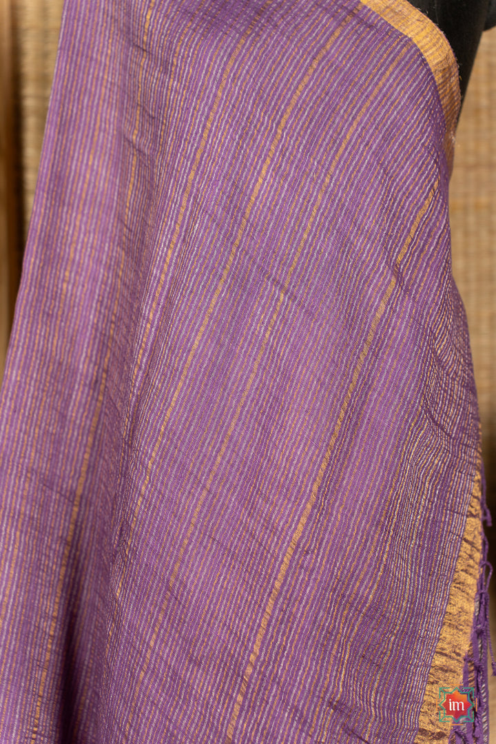 Lavender-Handwoven-Linen-With-Zari-Saree-Lavender-Love-4-The-Indian-Motif