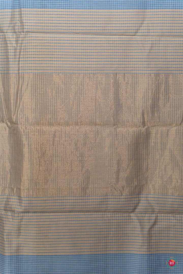 Light Blue Handwoven Maheshwari Silk Cotton Saree Aman-4-The Indian Motif