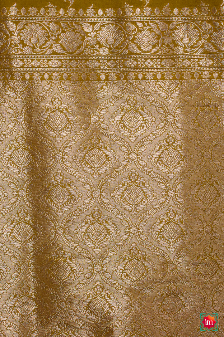 Mint Green Pure Benaras Silk Saree Heena-4-The Indian Motif