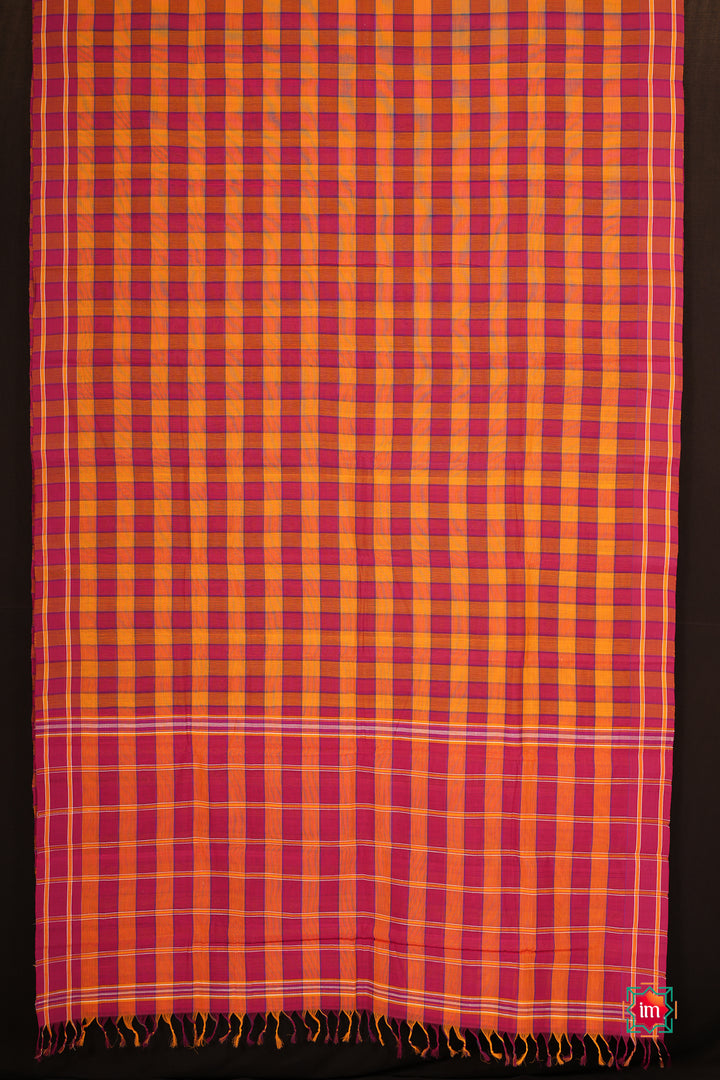 Mustard-Red-Udupi-Handloom-Cotton-Yakshagaana-Saree-Aata-1-The-Indian-Motif
