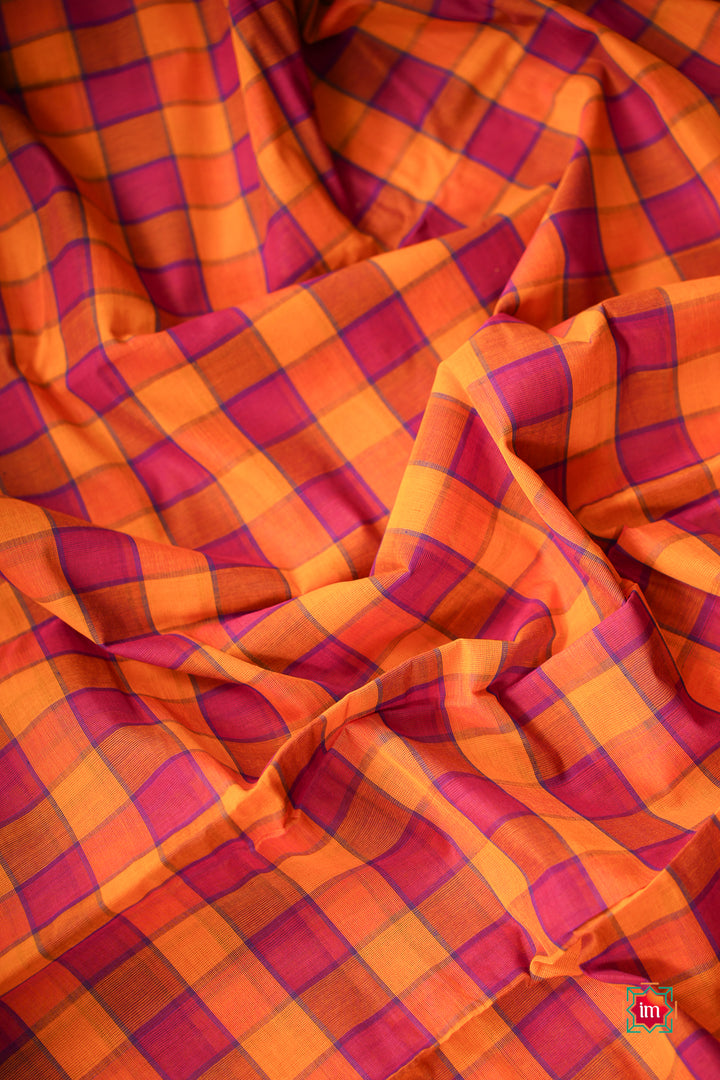 Mustard-Red-Udupi-Handloom-Cotton-Yakshagaana-Saree-Aata-2-The-Indian-Motif