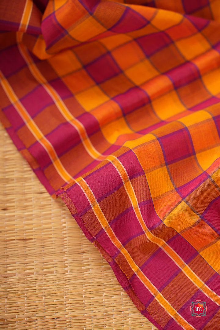 Mustard-Red-Udupi-Handloom-Cotton-Yakshagaana-Saree-Aata-5-The-Indian-Motif