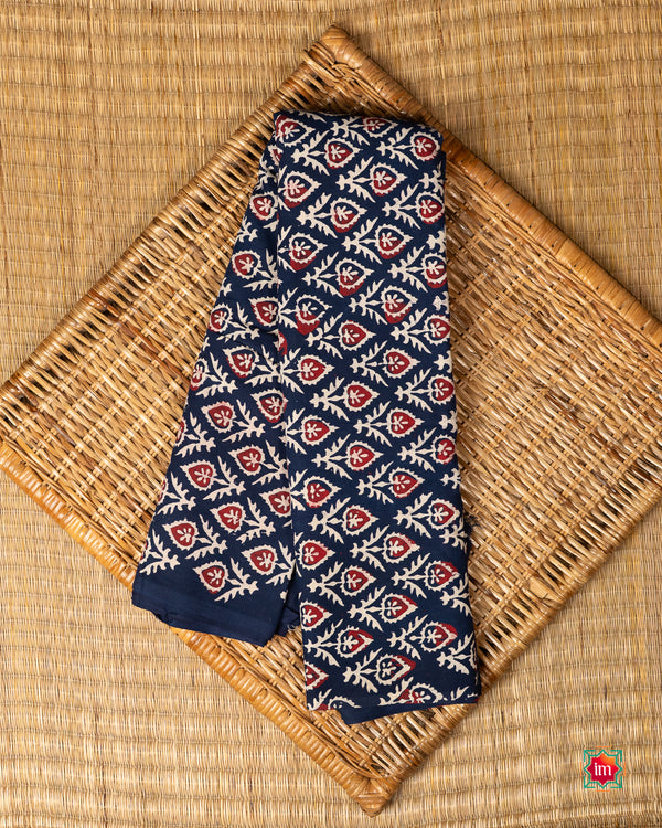 Navy-Blue-Bagru-Handblock-Printed-Fabric-The-Indian-Motif