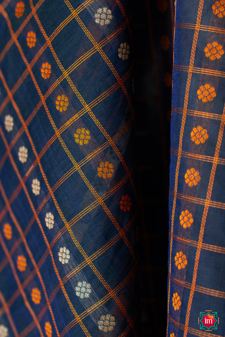 Navy-Blue-1000-Butta-Handloom-Kanchi-Cotton-Dupatta-Megham-3-The-Indian-Motif
