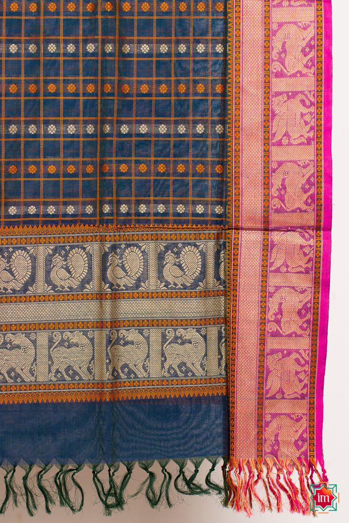 Navy-Blue-1000-Butta-Handloom-Kanchi-Cotton-Dupatta-Megham-6-The-Indian-Motif
