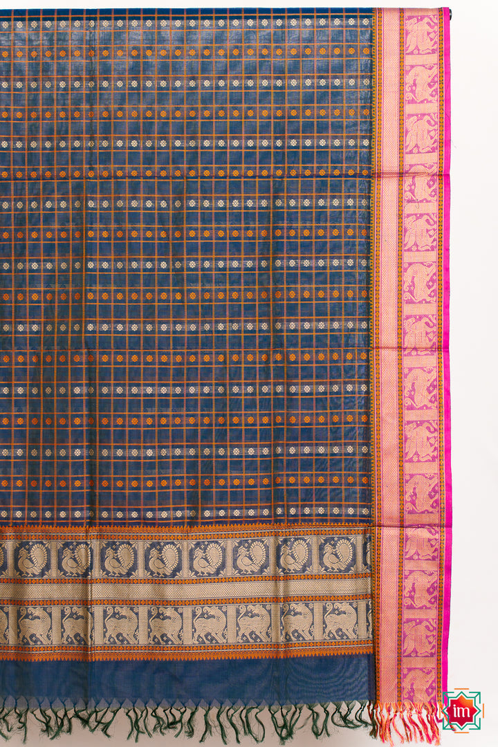 Navy-Blue-1000-Butta-Handloom-Kanchi-Cotton-Dupatta-Megham-7-The-Indian-Motif