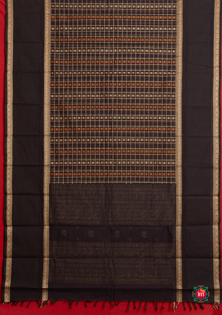 Navy-Blue-Shot-1000-Butta-Cotton-Saree-Krisha-Megham-7-The-Indian-motif