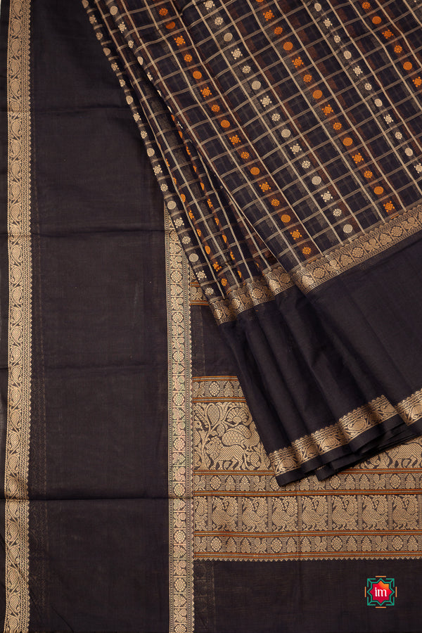 Navy-Blue-Shot-1000-Butta-Cotton-Saree-Krisha-Megham-The-Indian-motif