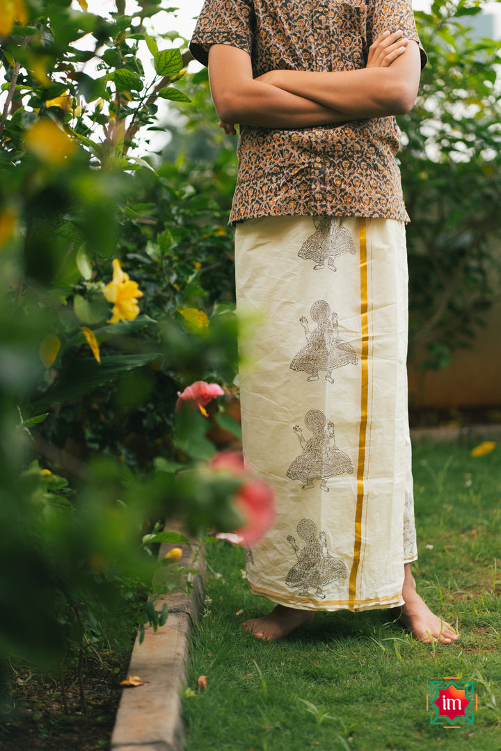 Onam-Kathakali-Handblock-Mens-Dhoti-Kathakali-2-The-Indian-motif