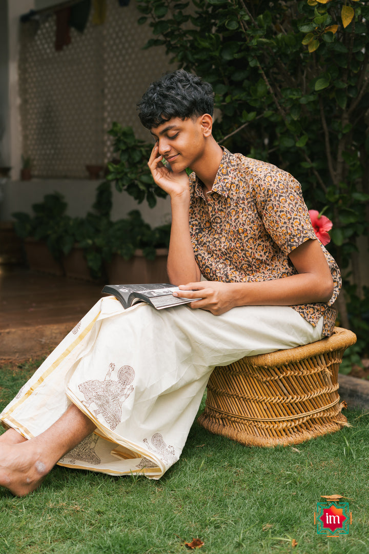 Onam-Kathakali-Handblock-Mens-Dhoti-Kathakali-3-The-Indian-motif