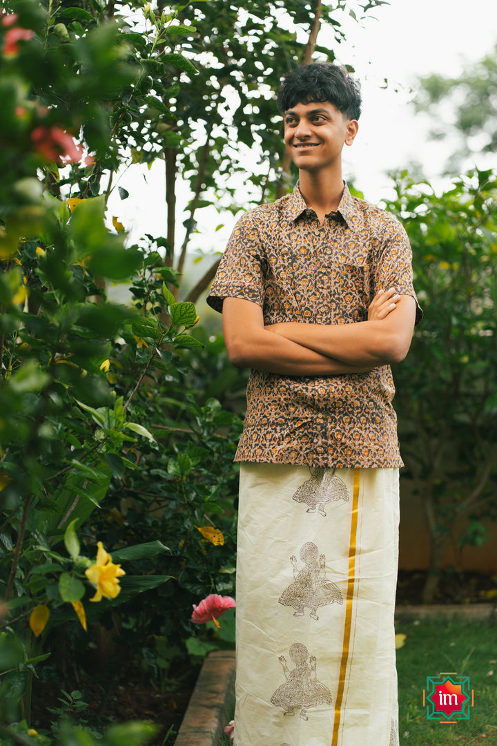 Onam-Kathakali-Handblock-Mens-Dhoti-Kathakali-The-Indian-motif