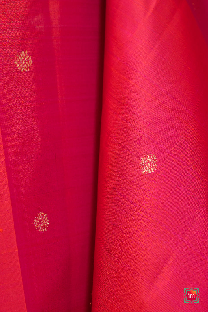 Orange-with-Pink-Kanjivaram-Handloom-Saree-Agnee-7-The-Indian-Motif