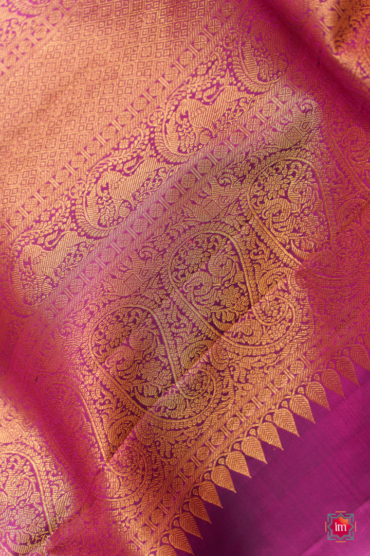 Peacock-green-and-pink-Kanjivaram-Handloom-Saree-Mayuraa-6-The-Indian-Motif