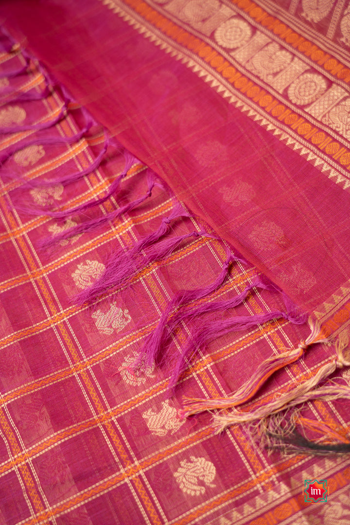 Pink-1000-Butta-Kanchi-Cotton-Saree-Panju-Mittai-5-The-Indian-Motif