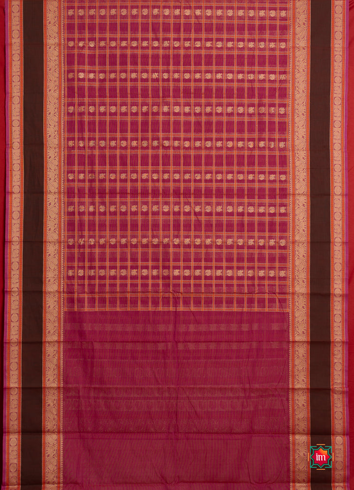 Pink-1000-Butta-Kanchi-Cotton-Saree-Panju-Mittai-7-The-Indian-Motif