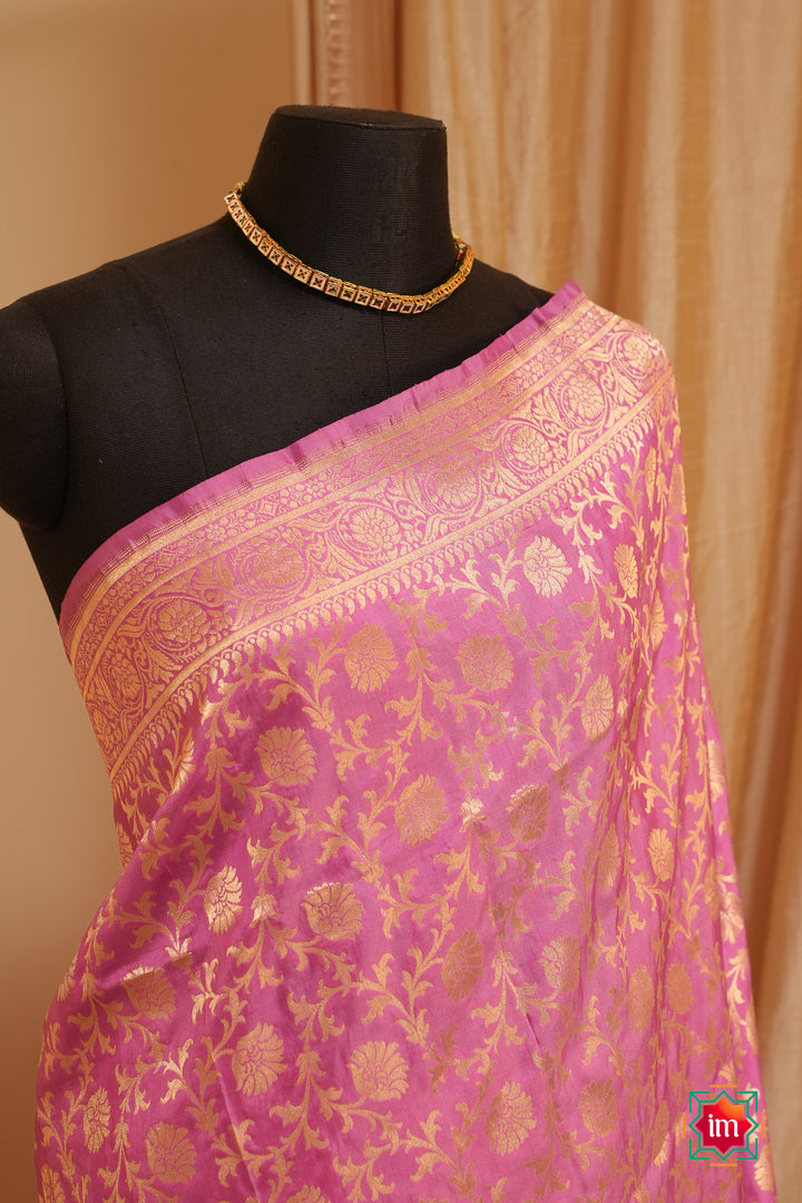 Pink-Banaras-Silk-Saree-Gulaab-1-The-Indian-Motif