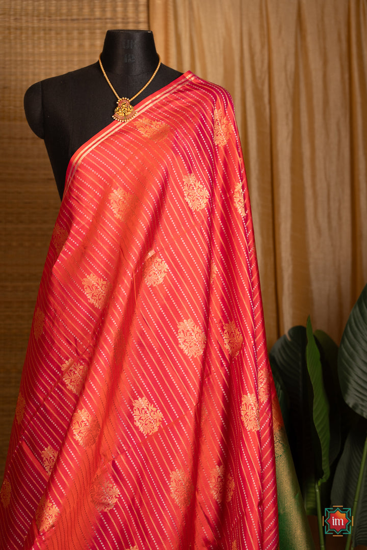 Pink-With-Green-Molkalmuru-Soft-Silk-Saree-Sundari-1-The-Indian-Motf