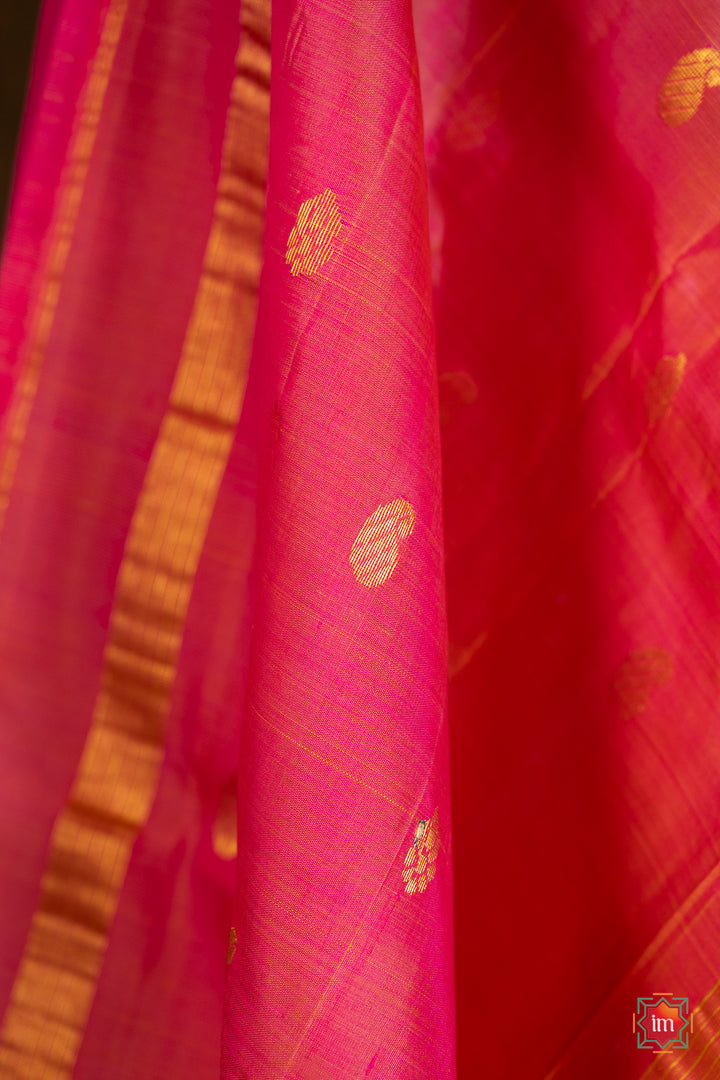 Pink-With-Yellow-Kanjivaram-Silk-Saree-Pavizham-3-The-Indian-Motif
