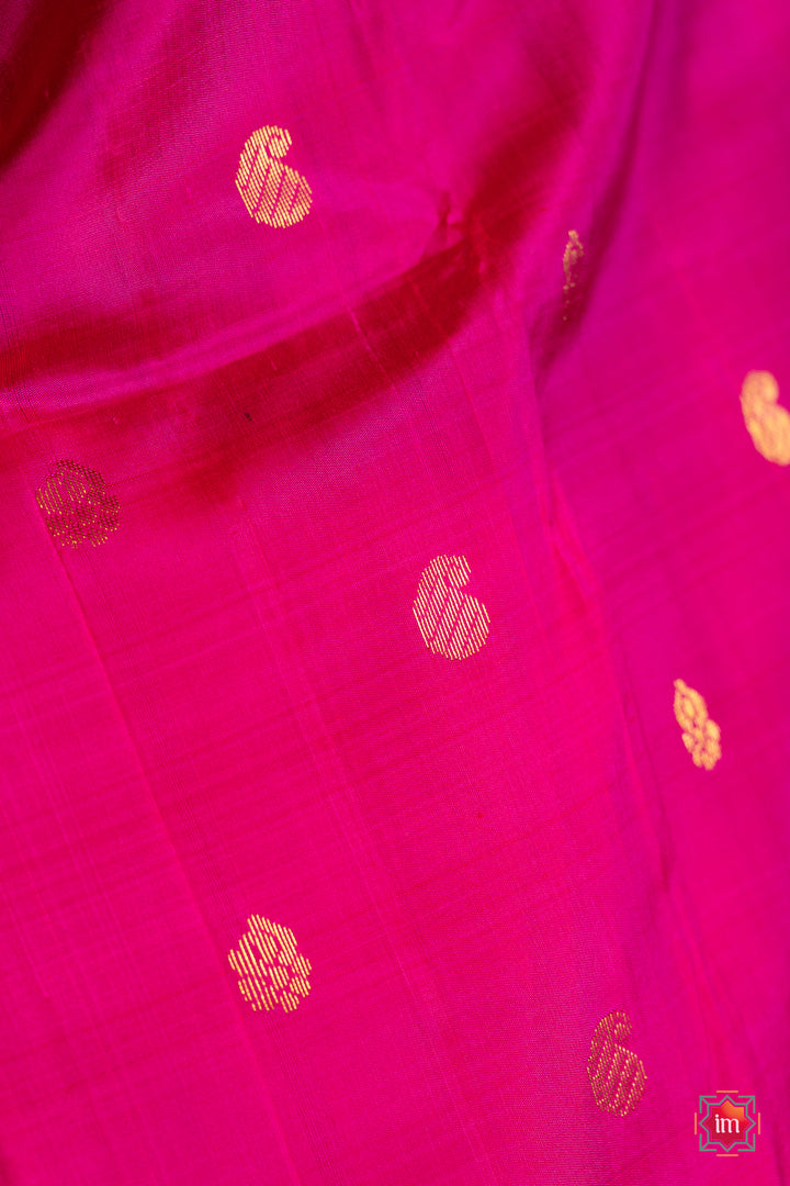 Pink-With-Yellow-Kanjivaram-Silk-Saree-Pavizham-4-The-Indian-Motif