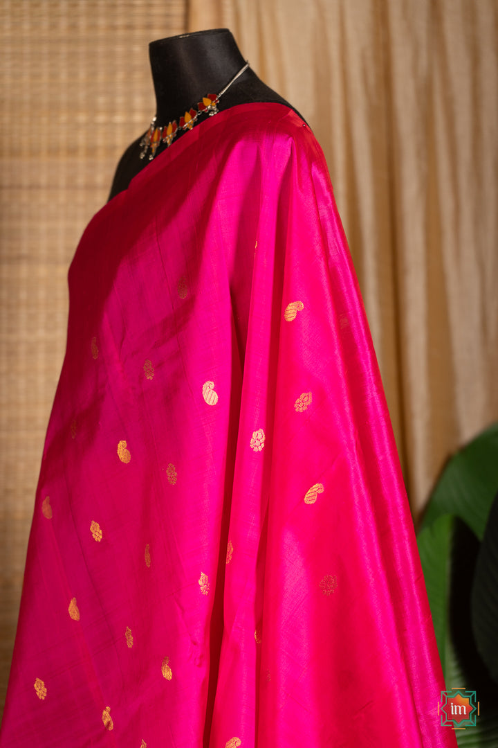 Pink-With-Yellow-Kanjivaram-Silk-Saree-Pavizham-5-The-Indian-Motif