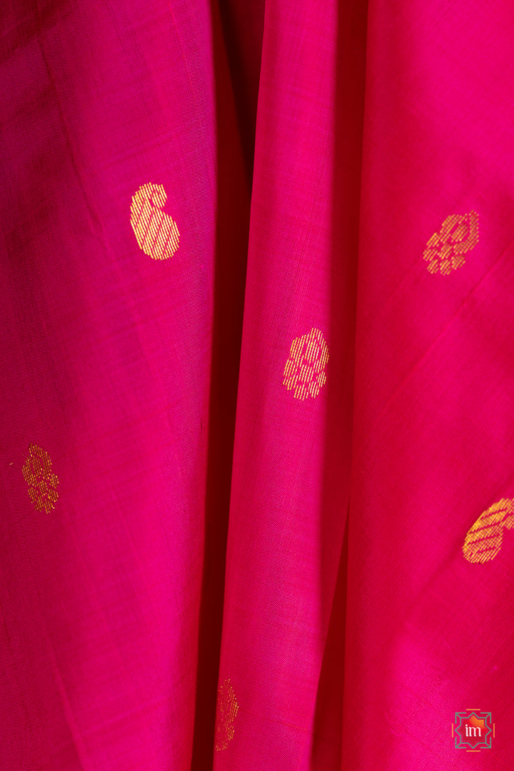 Pink-With-Yellow-Kanjivaram-Silk-Saree-Pavizham-7-The-Indian-Motif