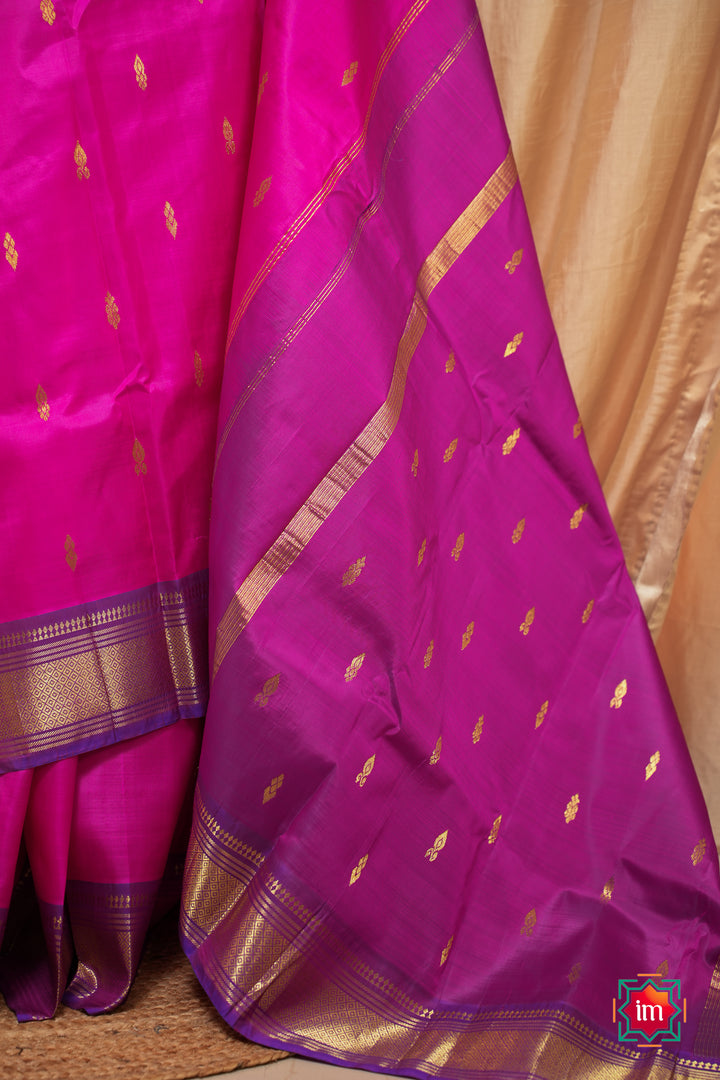 Pink With-Purple-Kanjivaram-Silk-Saree-Meenakshi-3-The-Indian-Motif