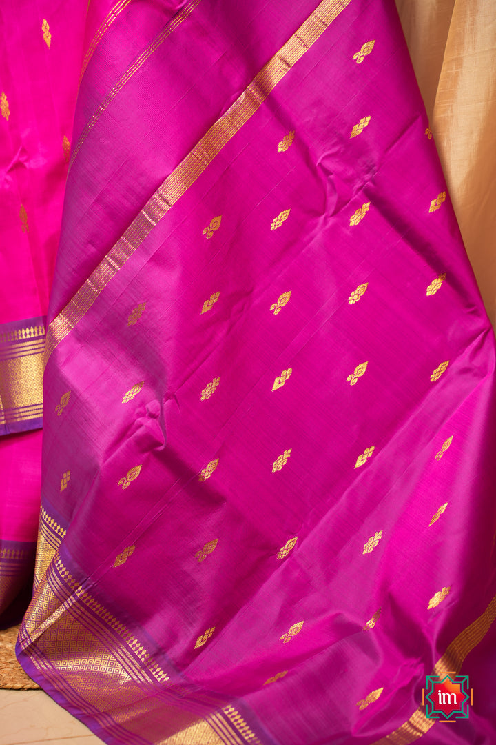 Pink With-Purple-Kanjivaram-Silk-Saree-Meenakshi-4-The-Indian-Motif