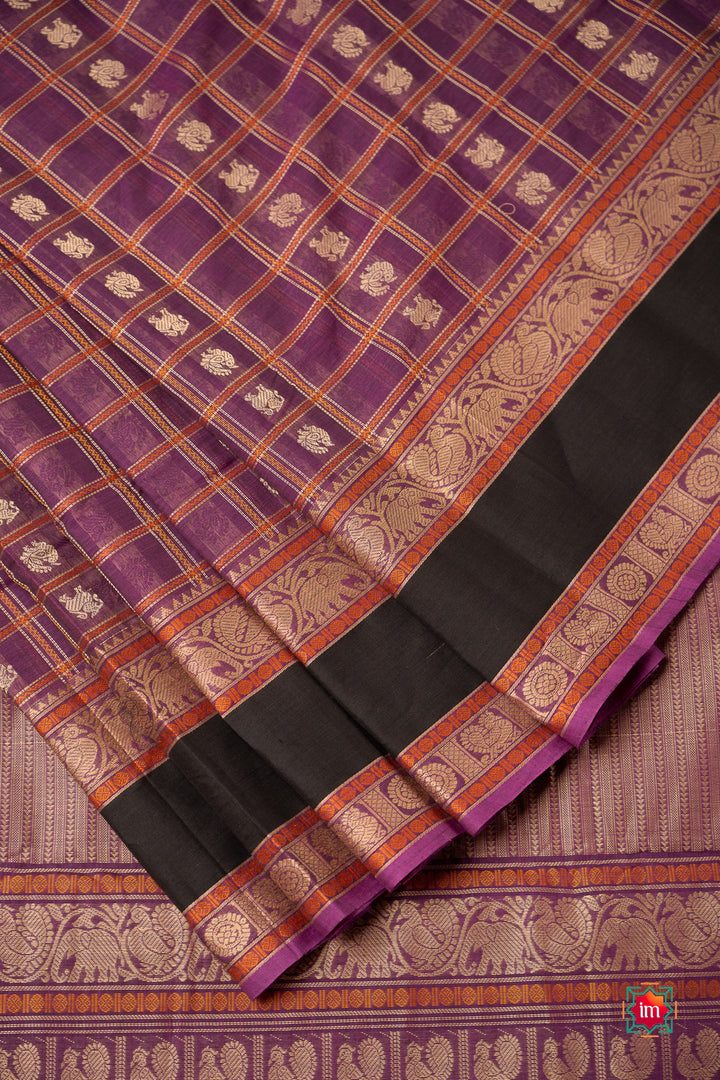 Purple-1000-Butta-Cotton-Saree-Jamun-Thari-1-The-Indian-Motif
