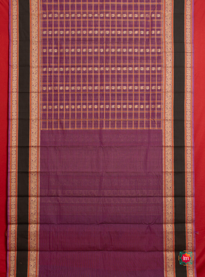 Purple-1000-Butta-Cotton-Saree-Jamun-Thari-7-The-Indian-Motif