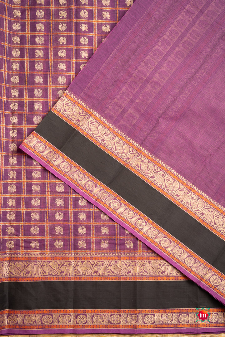 Purple-1000-Butta-Cotton-Saree-Jamun-Thari-8-The-Indian-Motif