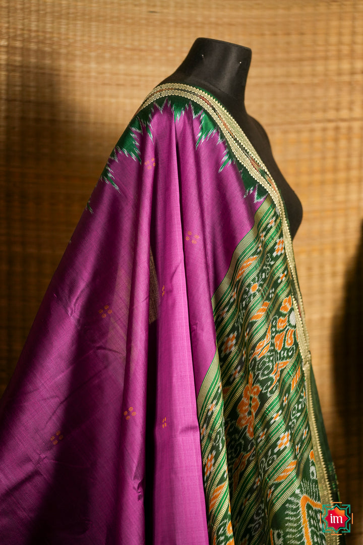Purple-With-Green-Odisha-Ikkat-Silk-Khandua-Saree-Manmohini-3-The-Indian-Motif