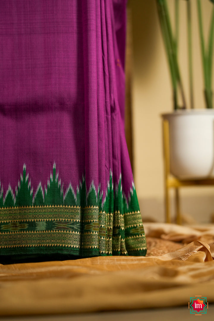Purple-With-Green-Odisha-Ikkat-Silk-Khandua-Saree-Manmohini-4-The-Indian-Motif
