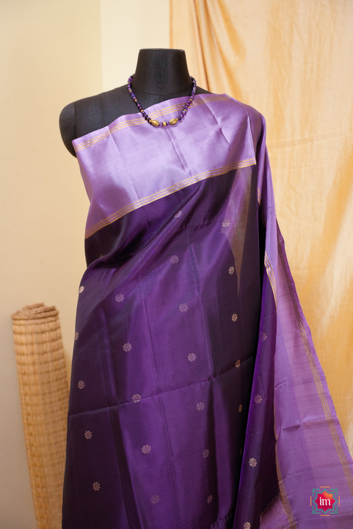 Purple-With-Lavender-Kanjivaram-Soft-silk-Handloom-Saree-Vaigai-1-The-Indian-Motif
