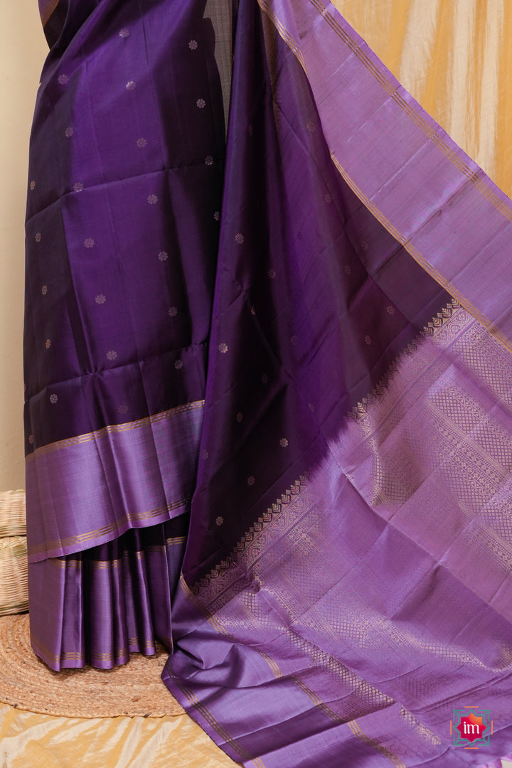 Purple-With-Lavender-Kanjivaram-Soft-silk-Handloom-Saree-Vaigai-3-The-Indian-Motif