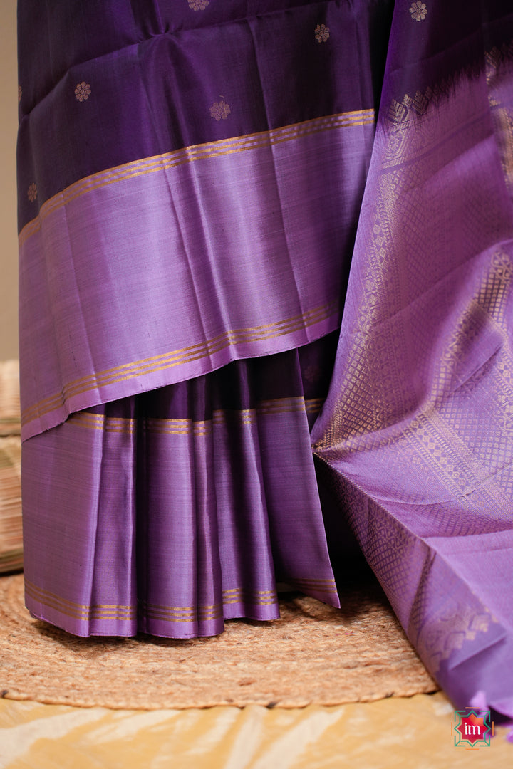 Purple-With-Lavender-Kanjivaram-Soft-silk-Handloom-Saree-Vaigai-5-The-Indian-Motif