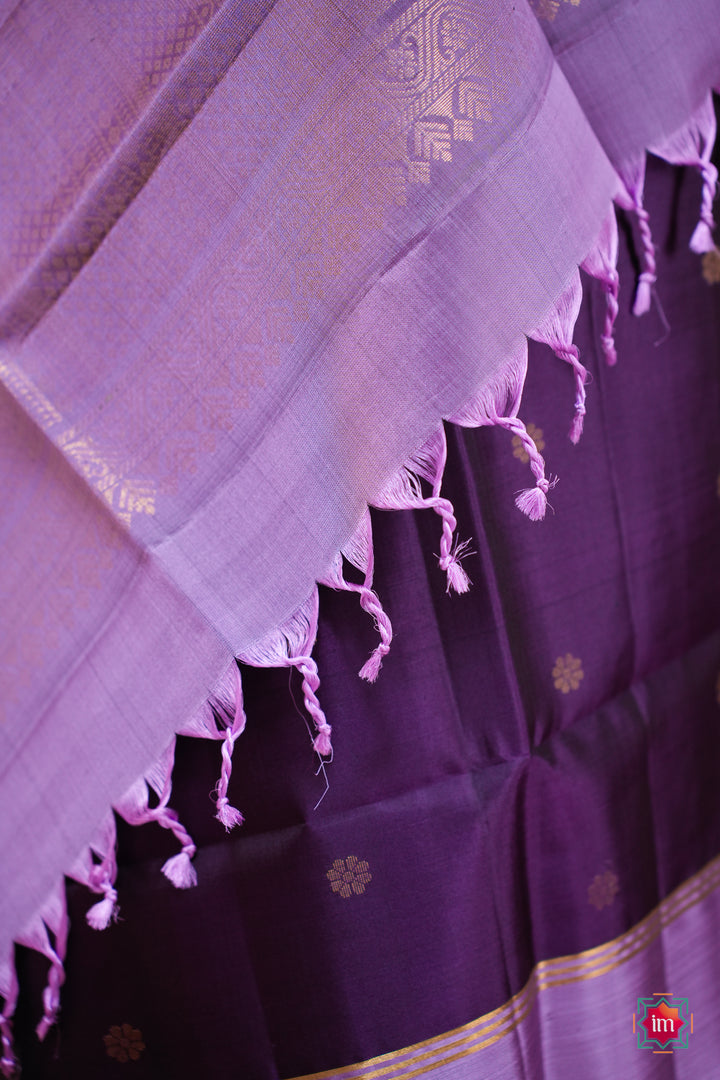 Purple-With-Lavender-Kanjivaram-Soft-silk-Handloom-Saree-Vaigai-9-The-Indian-Motif