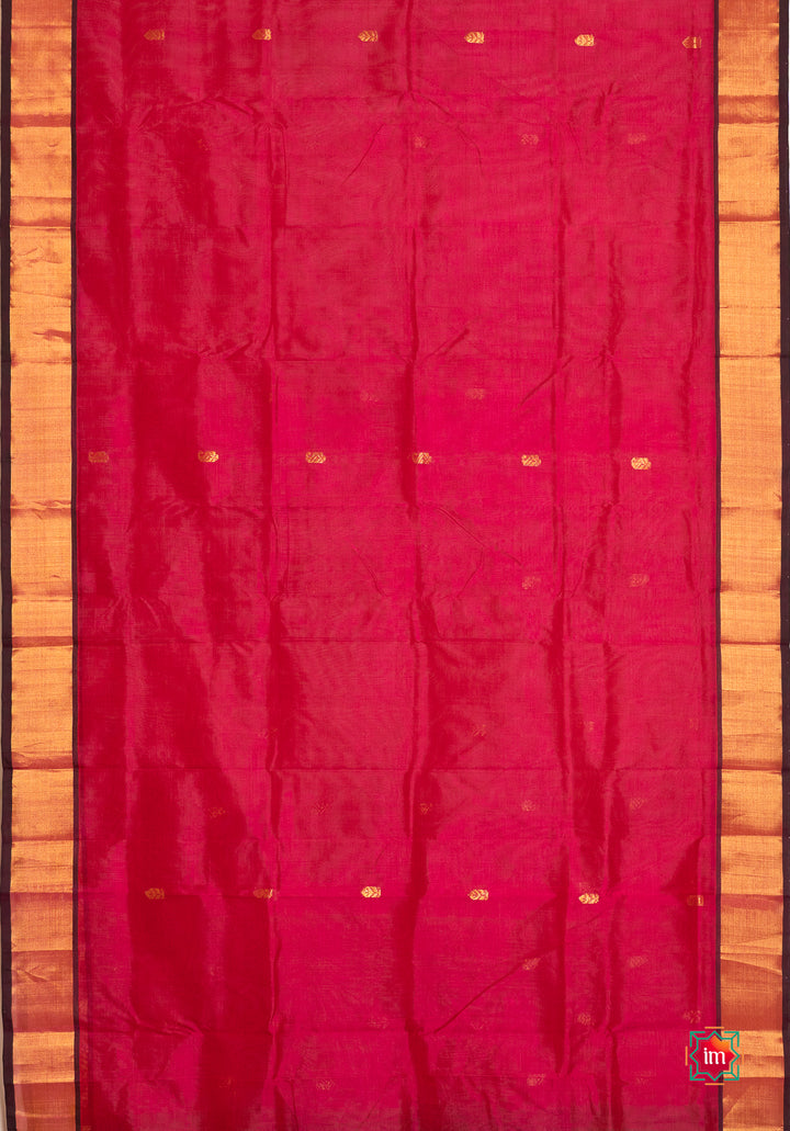 Red With Green Venkatatgiri Silk Cotton Saree Vismayam 8-The Indian Motif