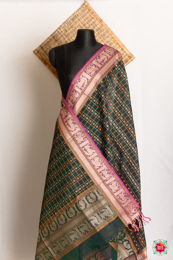 Sea-Green-1000-Butta-Handloom-Kanchi-Cotton-Dupatta-Kamalam-The-Indian-Motif