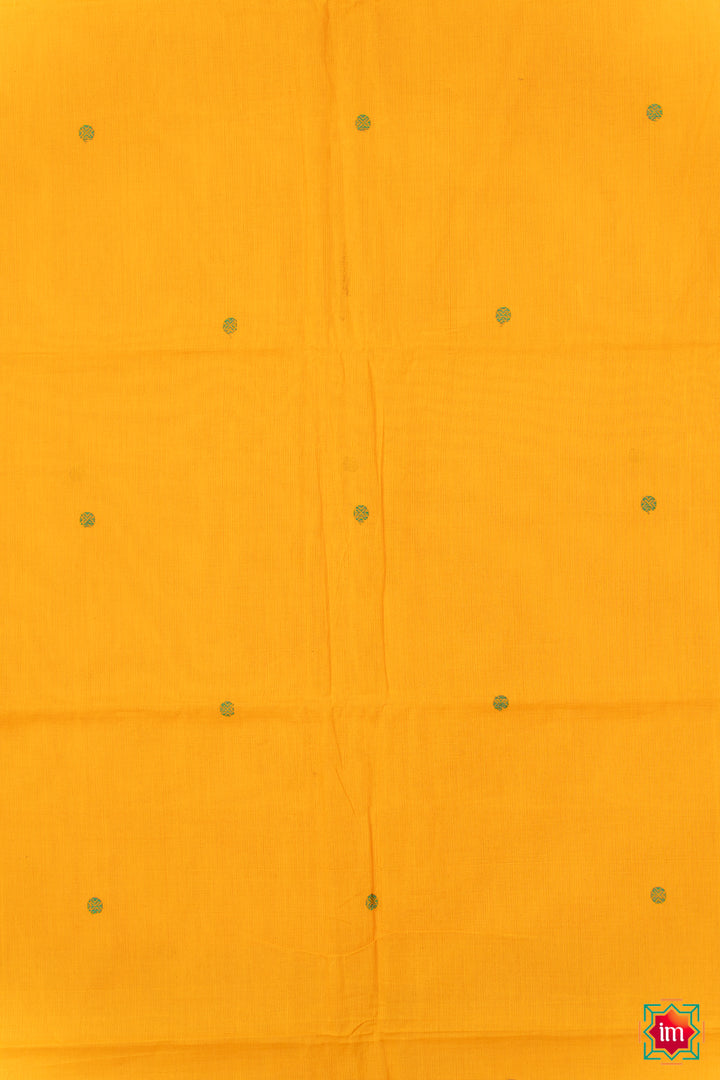 Turmeric Kanchi Cotton Saree Manjal-3-The Indian Motif