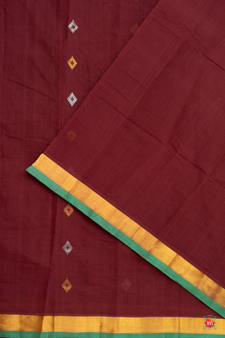 Vermillion-Venkatgiri-Cotton-Saree-Kumkuma-7-The-Indian-Motif