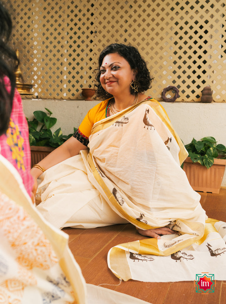 White-Onam-Kasavu-Race-boat-Motif-Jugalbandhi-Saree-Vallamkali-6-The-Indian-Motif