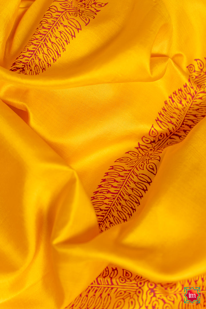 Yellow Pink Kanjivaram Silk Jugalbandhi Saree Panjavarnam-8-The Indian Motif
