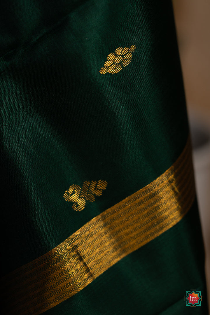 Yellow-With-Green-Kanjivaram-Silk-Saree-Mambazham-10-The-Indian-Motif