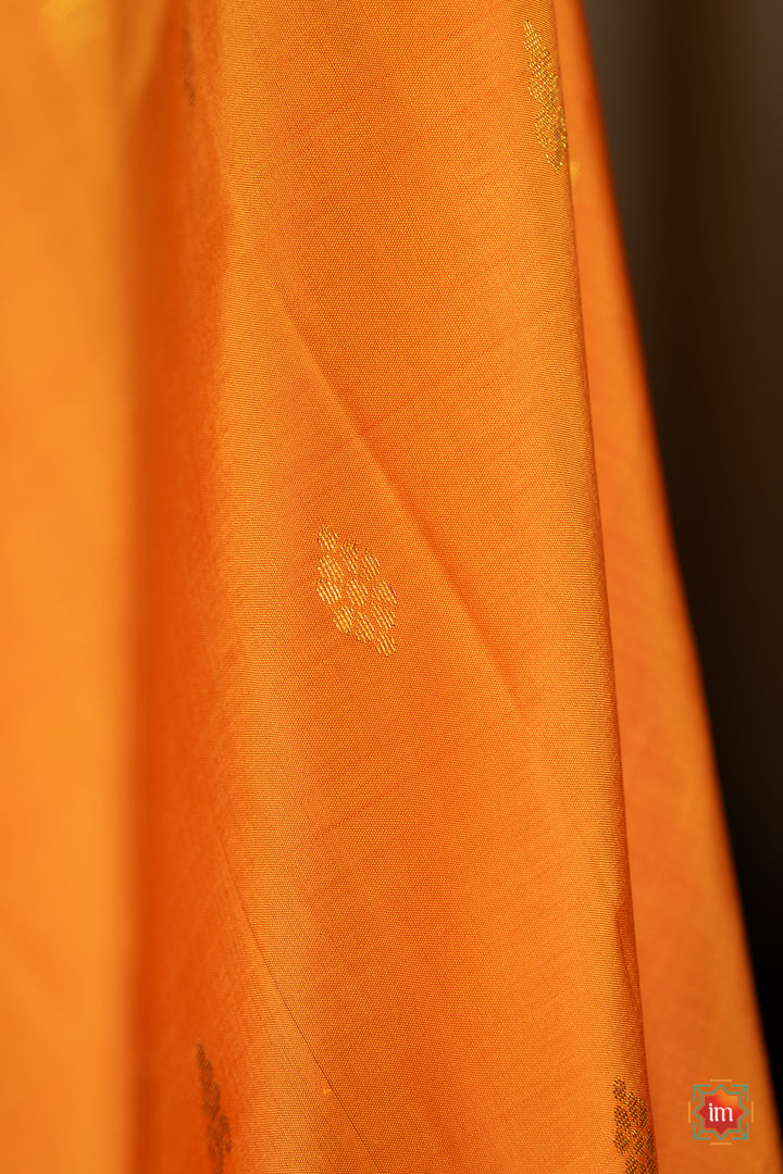Yellow-With-Green-Kanjivaram-Silk-Saree-Mambazham-5-The-Indian-Motif