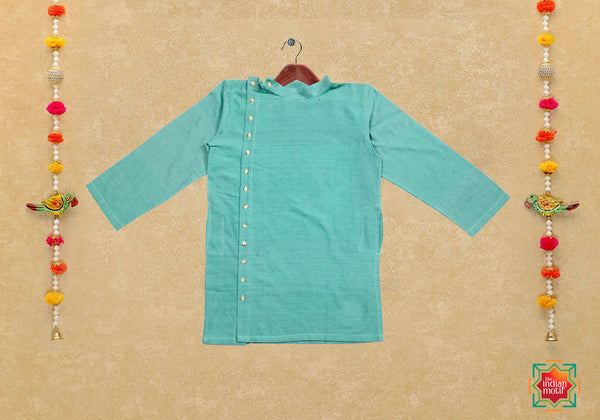 KR-Mangalgiri Forest Green Boys Kurta
