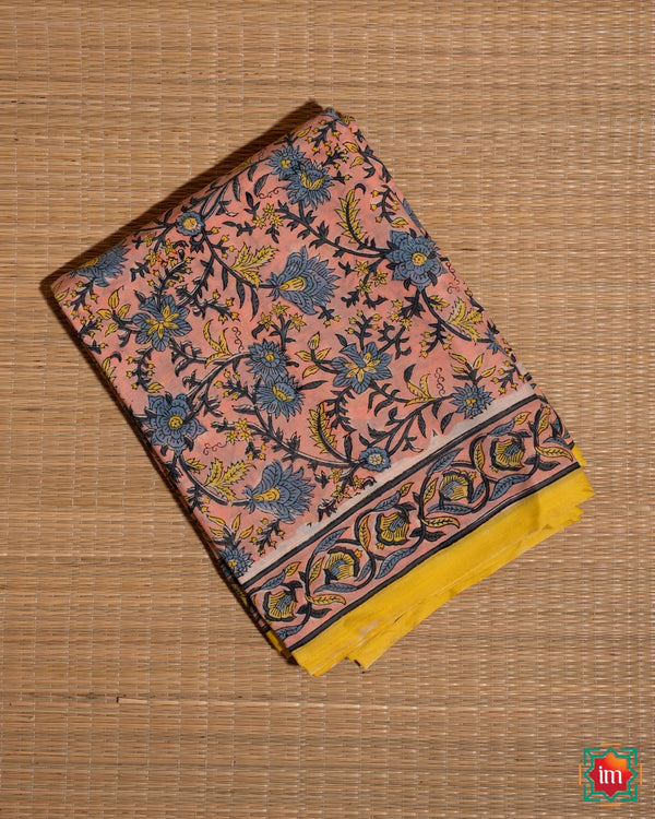 Peach Sanganer Cotton Saree Zindagi Ka Zafar