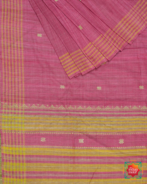 Handwoven Eri Silk Saree Kamal