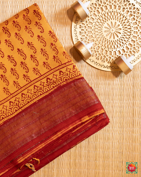 Maheshwar Silk Cotton Bagh Golden Glory Saree