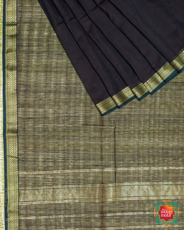 Handwoven Maheshwari Silk Cotton Saree Khamoshi