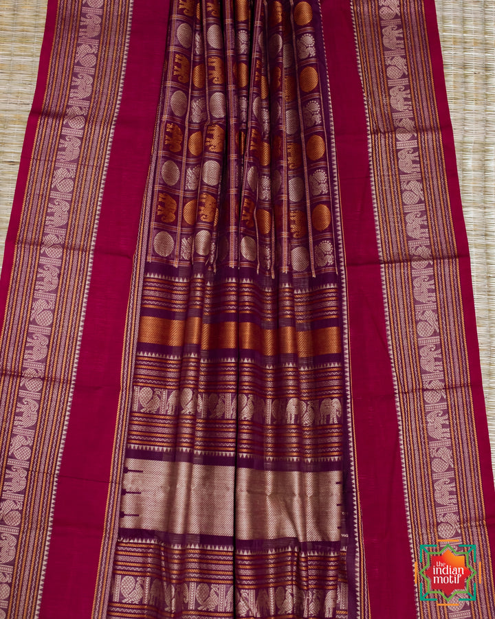 aayiram butta cotton coffee charm saree